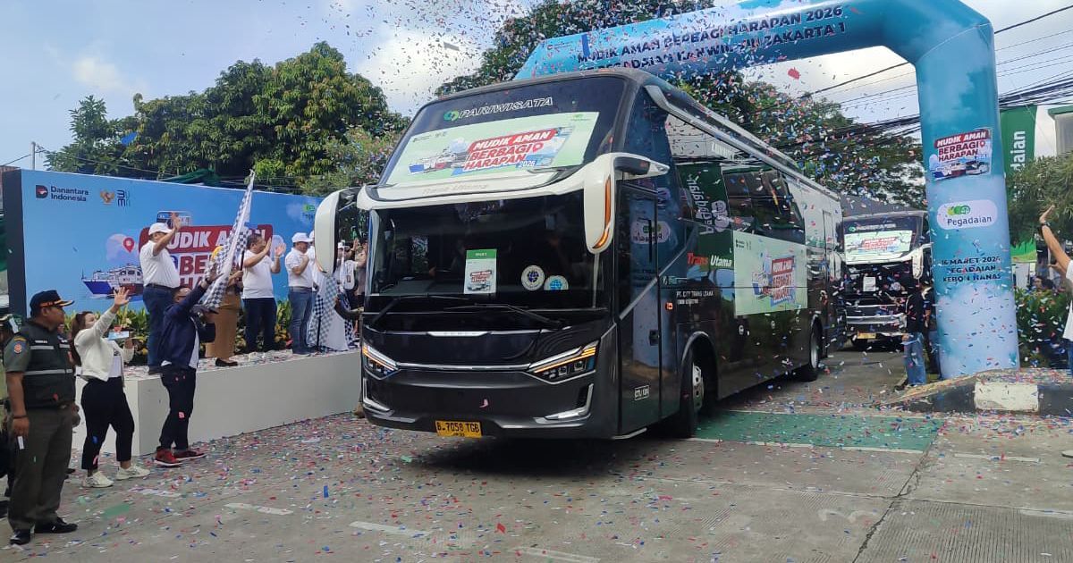 Program Mudik Aman Berbagi Harapan 2026: Pegadaian Kanwil VIII Jakarta 1 Berangkatkan 500 Pemudik ke 6 Kota di Jawa